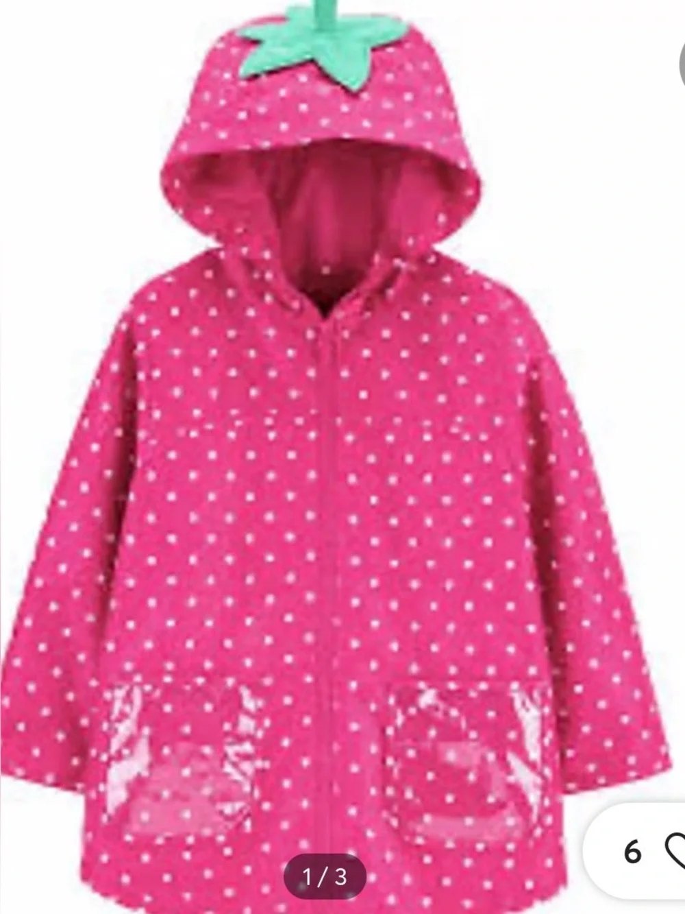 Carter's Girls' Toddler Her Favorite Rainslicker Rain Jacket Raincoat Strawberry